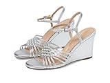 Cole Haan Women's Jitney Knot Wedge Pump, Silver Leather, 8