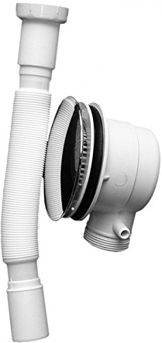 BERNSTEIN - Siphon Flexible Receveur Douche Tuyau écoulement ABS Ø90mm Evacuation & Vidange anti-odeurs + Bonde