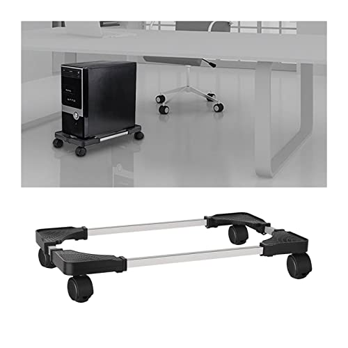 Soporte móvil para CPU, carrito ajustable para torres de PC con 4 ruedas universales, soporte rodante para computadoras de escritorio miniatura 1