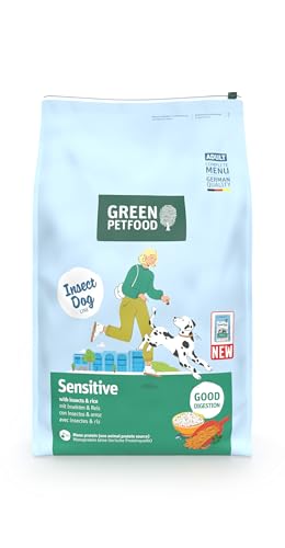 Green Petfood InsectDog Sensitive con Insectos y arroz (1 x 10 kg) | Alimento seco Premium para Perros Adultos sensibles | Insectos como única proteína Animal | sin Trigo | 1 Unidad