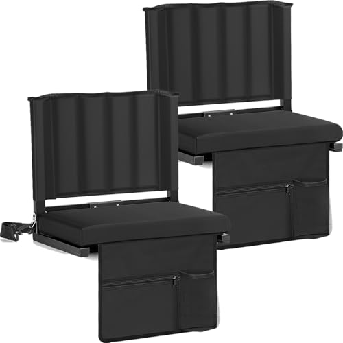 Yeomant Portable Stadium Seats with Back Support, Thickened Bleacher Chairs with Back and Cushion, Soft & Comfortable, Lightweight Stadium Seats for Bleachers, Park, Grassland