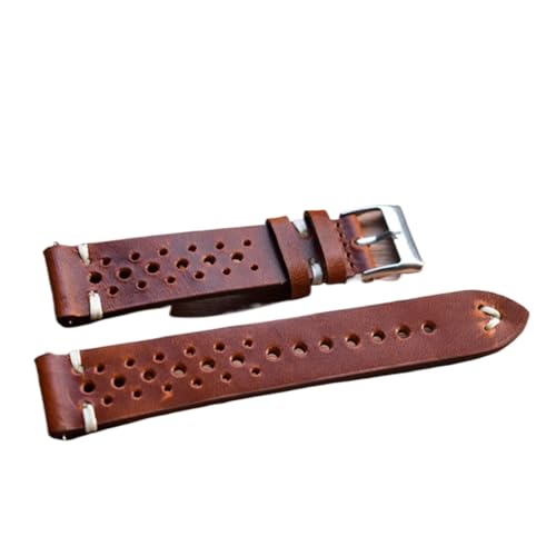 Bracelet de montre en cuir véritable fait main marron, idée cadeau