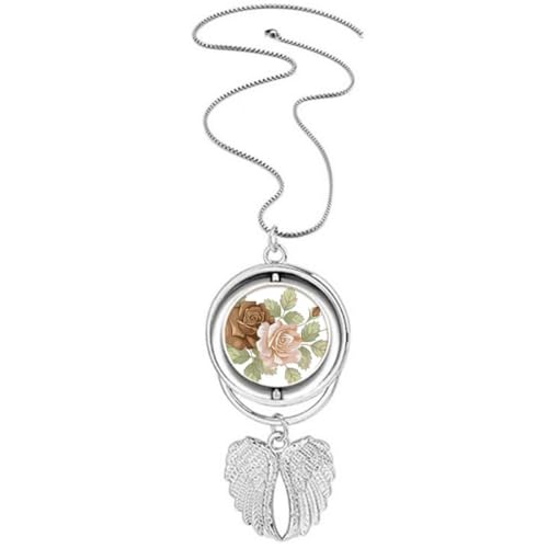 Collier ailes d'ange anti-ternissement aux roses blanches hypoallergénique