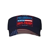 Pro-America Anti-Trump Visor Cap Adjustable Uv Protection Sun Visor Hats Empty Top Baseball Hat for Women and Men Black