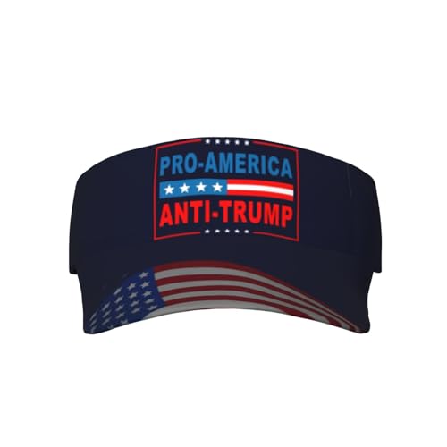 Pro-America Anti-Trump Visor Cap Adjustable Uv Protection Sun Visor Hats Empty Top Baseball Hat for Women and Men Black