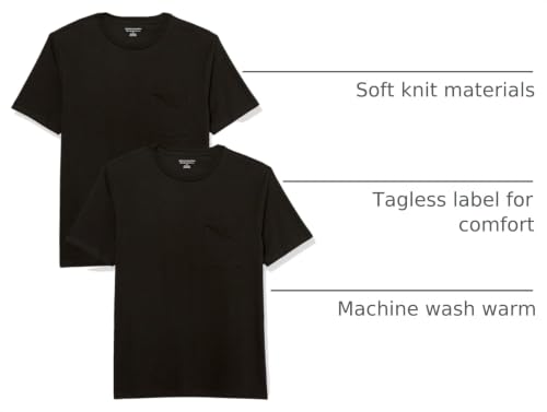 Image of Amazon Essentials Men's Short-Sleeve Crewneck Pocket T-Shirts, Pack of 2