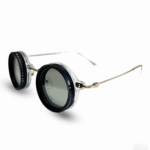 Image of Adjustable Shades Glasses Tint Rounded Polarized Uv400 Lenses Nd Filter Sunglasses 1-9 Gears Beach Eyewear Unisex