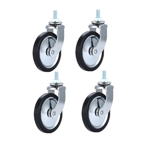 Roulettes de salle à manger chromées 7,6 cm lot de 4 pivotantes à frein