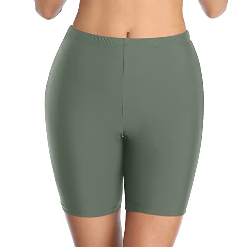 Pianshanzi Costume da bagno da donna, gonna corta, con slip interno, casual, sportivo, da bagno, per sport acquatici, nuoto, da spiaggia, da spiaggia, verde, XXL