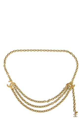 Pre-Loved Gold 'CC' Chain Belt 3, Gold