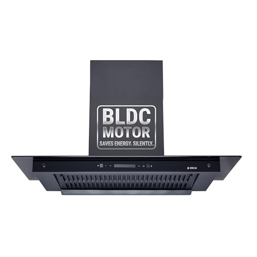 Image of Elica 90cm 1600 m3 /hr BLDC Filterless Autoclean Kitchen Chimney with FULL GRILL |15 Yrs Motor WARR |FLAT FL 900 MAX BLDC HAC LTW MS NERO | Black| 9 Speed Touch Control with RPM Display + Motion Sensor