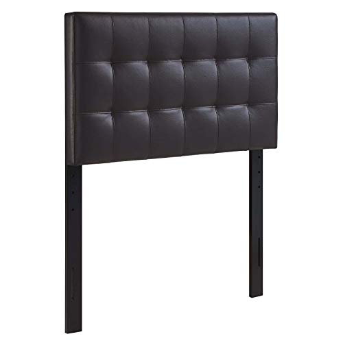 Image of Modway Lily Tufted Faux Leather Upholstered Twin Headboard in Brown