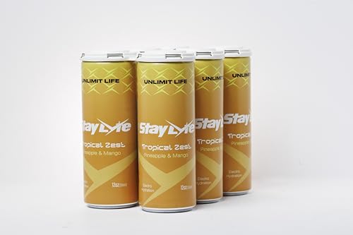 StayLyte Tropical Zest – Sparkling Carbonated Electrolyte Drinks, 3-in-1 Recovery