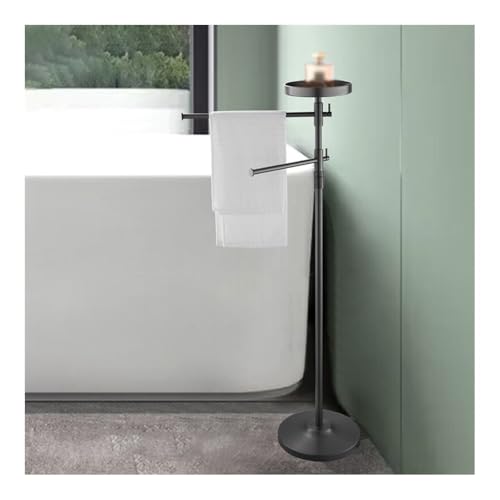 Toalleros para baño de pie estante almacenamiento móvil negro 4