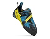 SCARPA Furia Air Rock Climbing Shoes for Sport Climbing and Bouldering - Specialized Performance for Sensitivity and Breathability - Baltic Blue/Yellow - 10.5