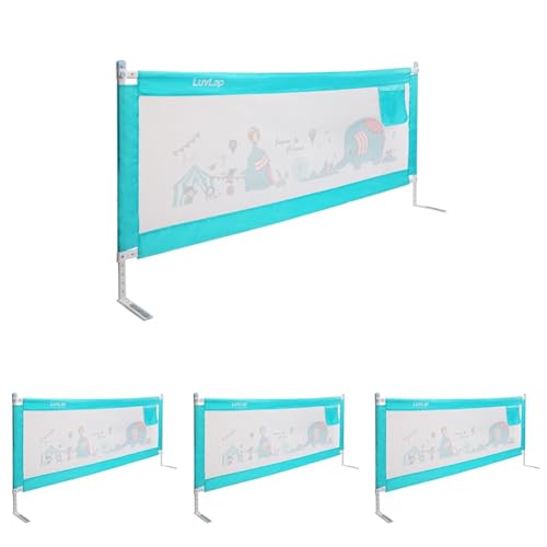 Image of LuvLap Alloy Steel, Mesh Bed Rail Guard for Baby /Kids Safety, 180Cm X 72 Cm(6Ft X 2.3Ft), Portable & Foldable, Baby Safety Essential, Adjustable Height, Fits All Bed Sizes (Green - Without Print)