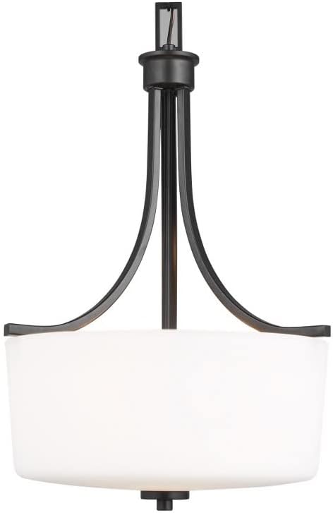 Canfield Brushed Nickel 3-Light Pendant with Etched Glass Shade