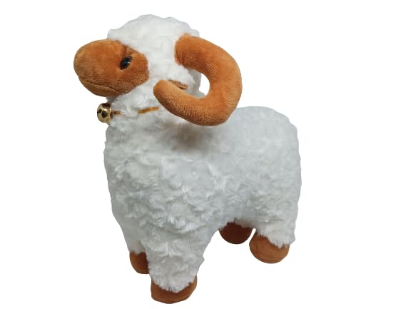 Soft Sheep Animal Stuffed Plush Toy for Kids Baby Girls & Boys Birthday Gifts (Color: White Size: 30 cm) with Sheep Sound Inside