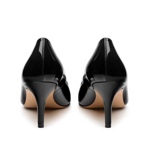 Womens Pumps, Small Square Toe Kitten Heels Pumps for Women, Rhinestone Square Buckle Decoration Daily Dress Pump Shoes 2.5"4