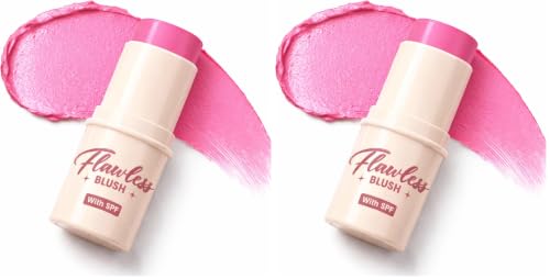 Image of Blue Heaven Flawless Blush Stick with SPF | Infused with Vit C & Hyaluronic Acid | Creamy Blush Stick for Cheeks, 6 Hr Long Lasting Tint Blush for Face Makeup, High Pigment Blusher | Bubble Pink | 7.3gm
