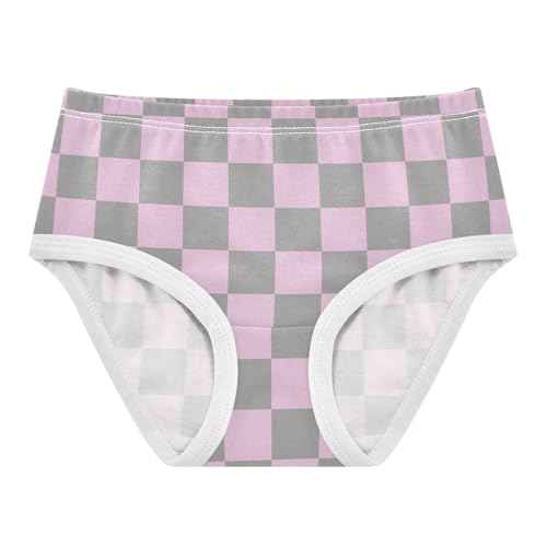 Pink and Gray Checkered Toddler Girls's Underwear 2T