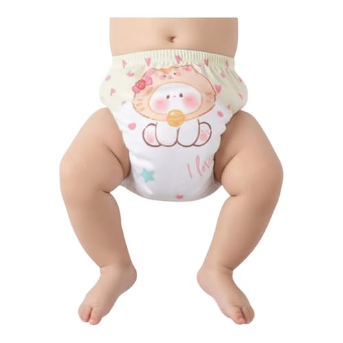 Image of Premium Baby Diaper Pants / Potty Training Panties / Padded Underwear for 0 - 4 Years | Soft, Washable & Reusable Cotton Nappies for Boys & Girls | Leakproof, Absorbent & Breathable | 2 /3 /4 Pack | Leakproof, Absorbent (white printed, 3-4 years, 3, count)