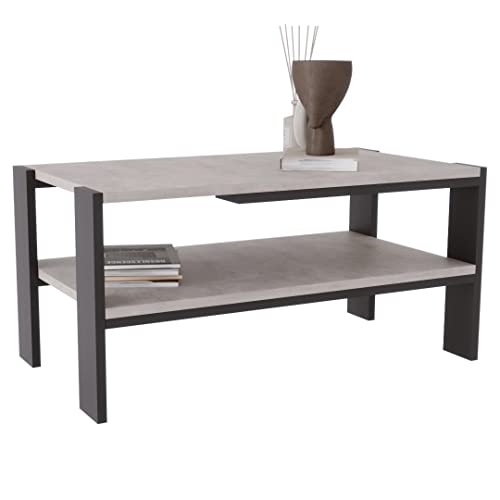 Table d'appoint ANGI grise de 50x92x44 cm pour le salon