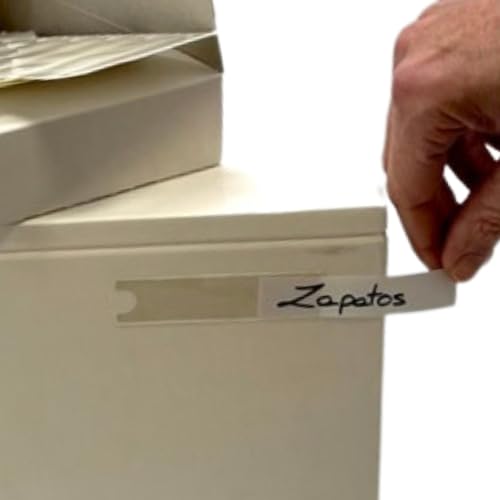 PACK de 100 UNIDADES Porta Carteles que transformarán tu Negocio, Soporte para Cartel de Pared, Portaprecios Estanteria, Coloca Precios Para Tienda y Comercios, Porta Etiquetas de Pared (19x75mm)