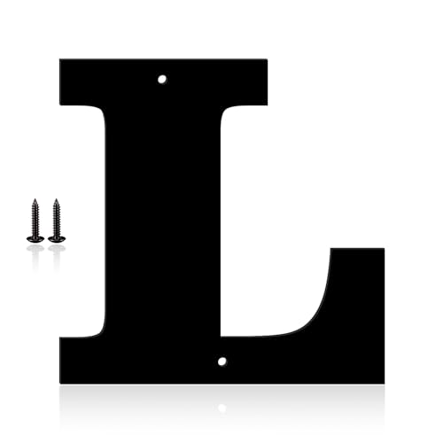 16 Inch Metal House Numbers, House Address Letters and Numbers for Outside Signs, Metal Letters Door Numbers Signage Street Address Plaque for Garden Door Mailbox Decor (Letter L)