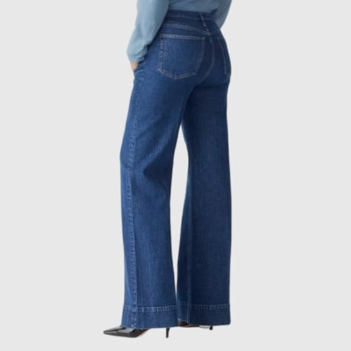Women's Wide Leg Jeans High Waisted Jeans Stretchy Straight Casual Denim Pants Fall Tummy Control Rise Full-Length Leg3