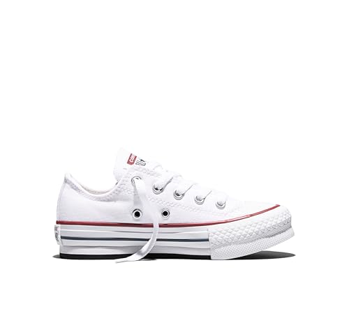 Converse Chuck Taylor All Star Eva Lift Platform para niño (niño pequeño), Blanco/Granate/Azul marino 2, 12 Little Kid