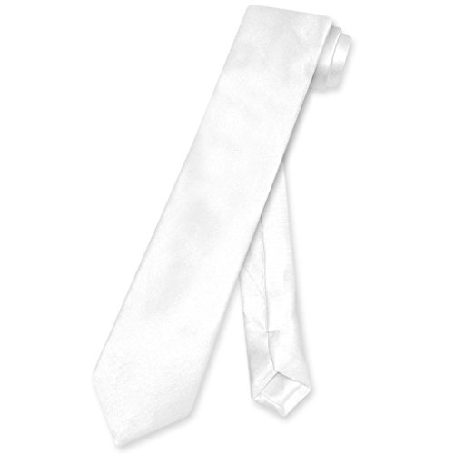Biagio BOY'S NeckTie Solid WHITE Color Youth Neck Tie