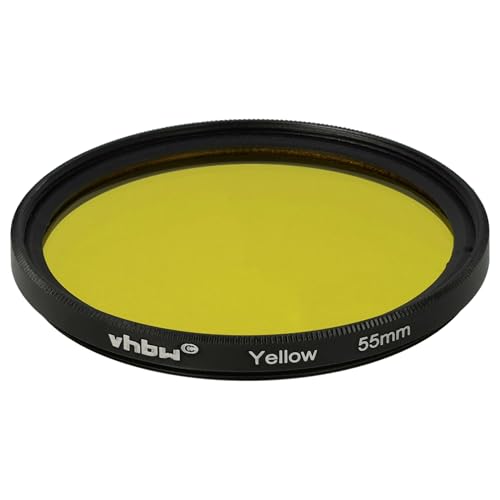 vhbw Filtre de Couleur Universel pour Les objectifs de Filetage de 55mm - Filtre Jaune