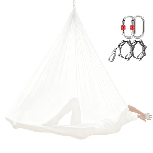 大人用ヨガスイング,アクセサリー付き | エアリアルシルク フィットネス機器 - ホームジム屋外室内リビングルーム庭フィットネス背中ストレッチ柔軟性トレーニング