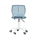 Homy Casa Teen Task Chair, Adjustable Height Swivel Office Computer Desk Chair with Backrest Wheels, Armless Comfy Seat Lumbar Support Rolling Work Chairs for Home Bedroom Study Student, Morandi Blue