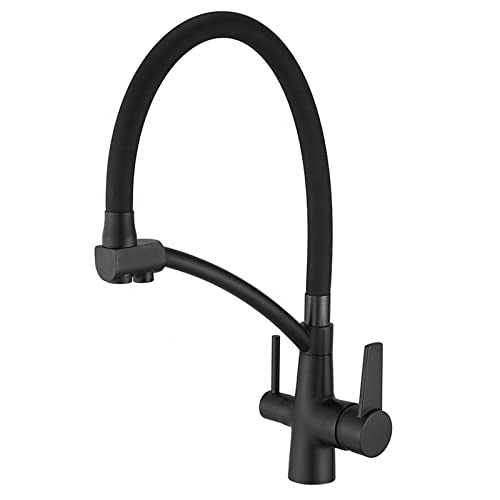 Sortie d'eau filtrée potable et jet chaud froid sur ce robinet de cuisine à tirette