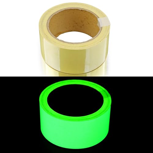 Image of Oumers Glow in The Dark Tape 33 ft x 1 inch Green High Bright Luminous Tape Sticker Removeble Waterproof and Photoluminescent