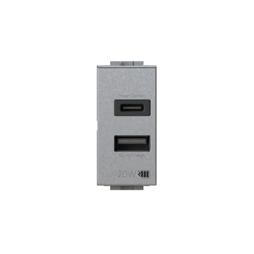USB3.0 zasilacz do Bticino LivingLight Tech 3 ampery 2 wyjścia na pojedynczy moduł typ A i typ C