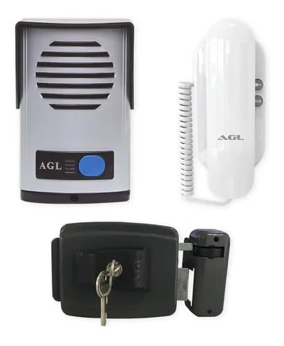 Kit Interfone Porteiro Eletrônico Agl Fechadura Elétrica