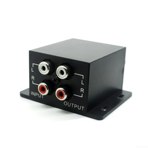 Selector de señal estéreo para coche, controlador de graves de subwoofer con interruptor de audio, ganancia y frecuencia ajustables de 12 V para modificación de audio del automóvil, color negro