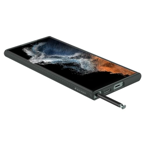 Image of Spigen for Galaxy S22 Ultra Case, Liquid Air [No Magnet Ring] [Military-Grade Protection] - Abyss Green