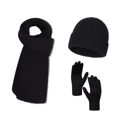 Bufanda y gorro de punto con guantes térmicos de invierno para frío extremo en exteriores 1