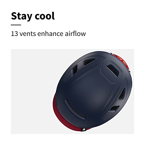 Bern, Hudson Commuter Helmet With Mips, Integrated Led Rear Light And U-Lock Compatibility, Matte Navy, Large #TOP4