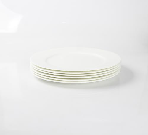 9 Inch White Bone China Dinner Plates, Set of 6, 23cm Small Dinner Plates, Lightweight & Stackable Round Dishes, Microwave and Dishwasher Safe - Image 6