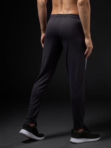 Image of TECHNOSPORT Men's Slim Fit Mid Rise Solid Trackpant with Techno Dry for Gym, Workout & Sports