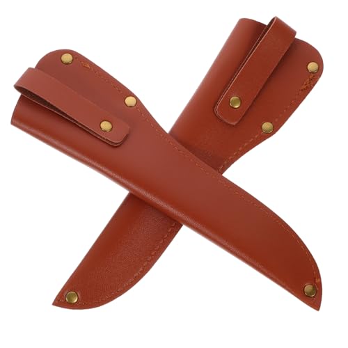 SOLUSTRE 2Pcs Leather Cutter Guard Protective Cover for Kitchen Knives Lightweight and Portable Scabbard for Boning Outdoor Accessories