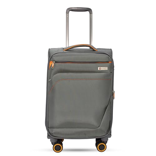 SWISS MILITARY Nylon Mercury 8 Wheels 65cm Trolley Luggage, Soft ...