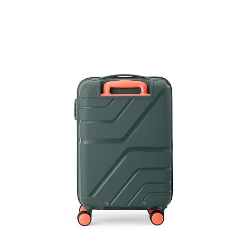 Image of American Tourister Upland Sport | Cabin Trolley Bag (55 cm) | 360 8 Wheel Travel Luggage | Hard Case Polypropylene Suitcase | Mounted Combination Lock | Forest Green
