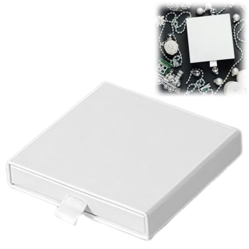 OIXYAZ Caja de regalo de joyería, (Blanco) Pulsera Collar Caja de regalo, Organizador para el Día de San Valentín Navidad, 9x9x1.6cm Caja de exhibición, Collar, Organizador de pendientes