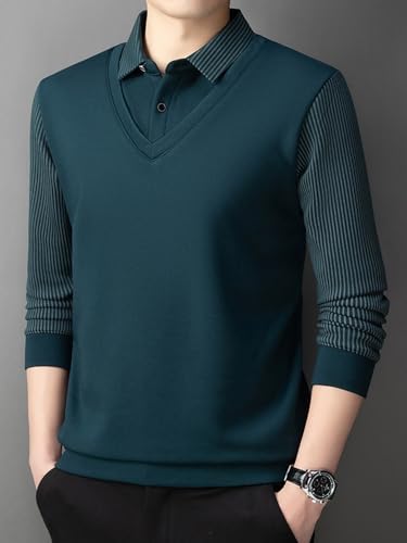 Winter Thick Thickened Men's Middle-Aged Warm Collar Long Sleeve Casual Top4